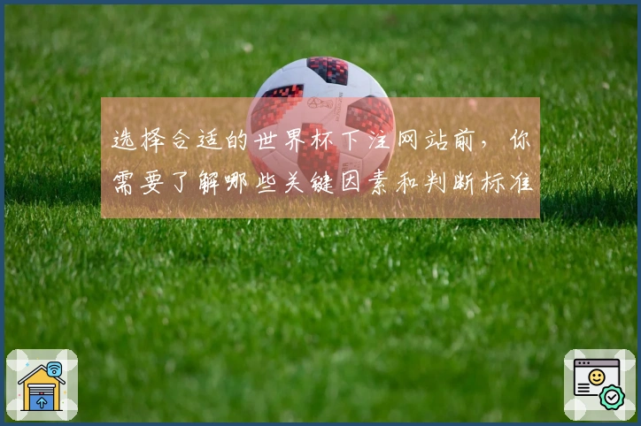 选择合适的世界杯下注网站前，你需要了解哪些关键因素和判断标准？